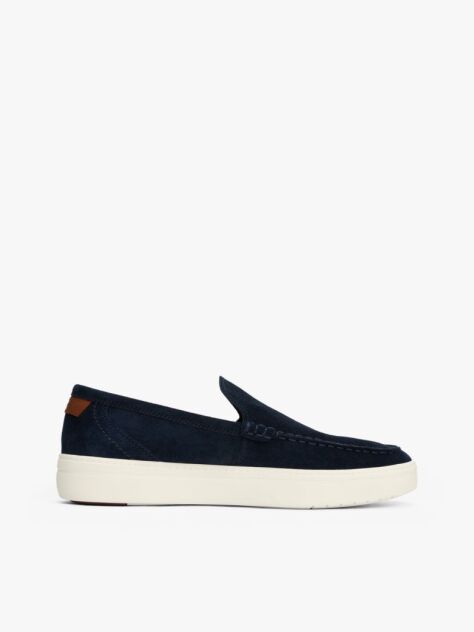 Blue Mocasini Slip-On Din Piele Intoarsa Cu Semnatura Brandului  Barbati
