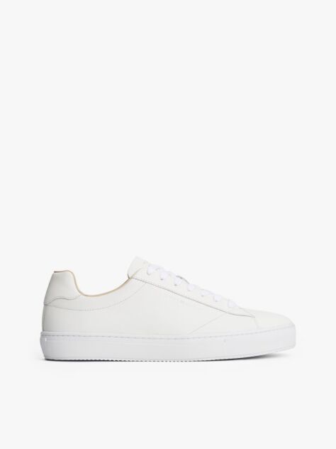 White Leather Cupsole Trainers  Men