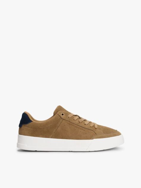 Brown Suede Chunky Sole Court Trainers  Men