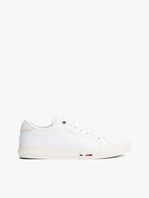 Alb Signature Sneakers Din Piele  Barbati