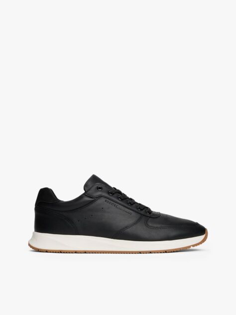 Negru Sneakers Hibrid Din Piele Cu Talpa Fine Cleat  Barbati