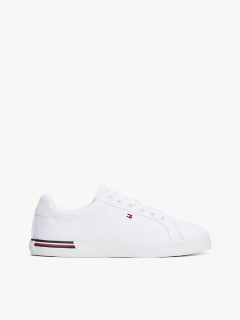 White Embossed Logo Signature Trainers  Women