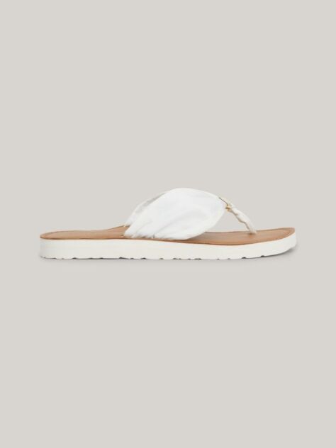 Alb Flip-Flops Cu Placa Monogram Elevated  Femei
