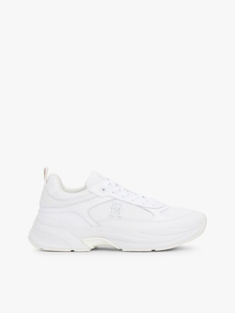 Alb Pantofi Sport Chunky Din Piele Cu Texturi Mixte  Femei