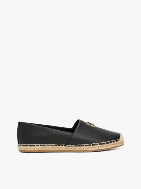 Negru Espadrile Din Piele  Femei