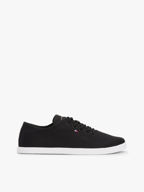 Negru Pantofi Sport Din Panza Cu Broderie Steag  Femei