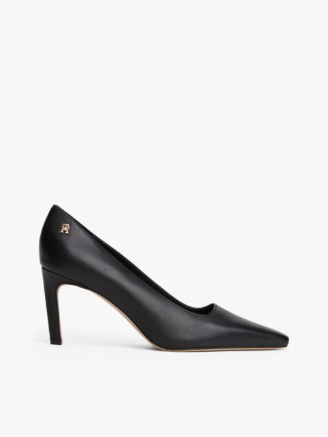 Black Leather TH Monogram Stiletto Heels  Women