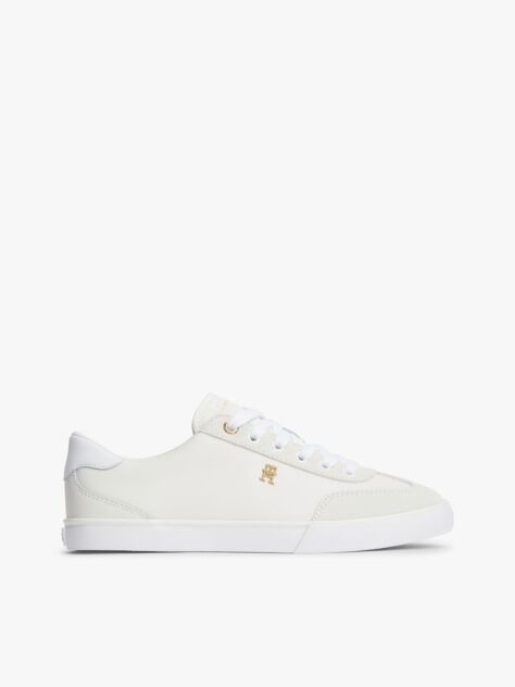 White Leather TH Monogram Vulcanised Trainers  Women