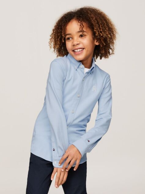 Blue TH Monogram Pique Regular Shirt  Boys