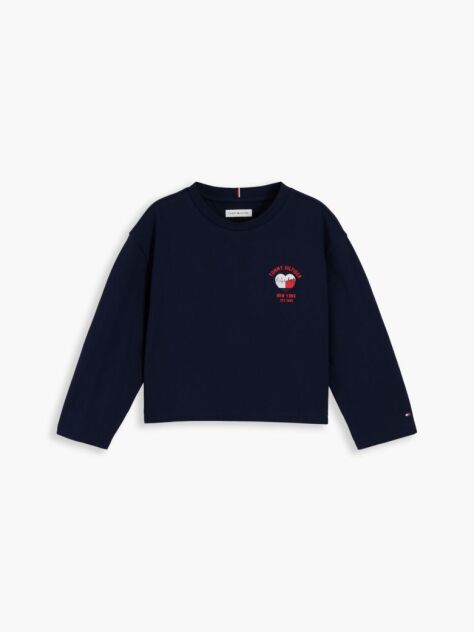 Blue Heart Logo Slim Long Sleeve T-Shirt  Girls