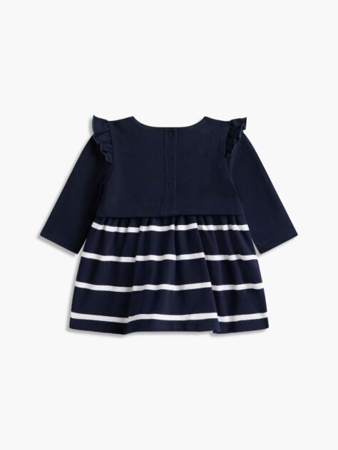 Blue Essential Frill Long Sleeve Dress  Newborn