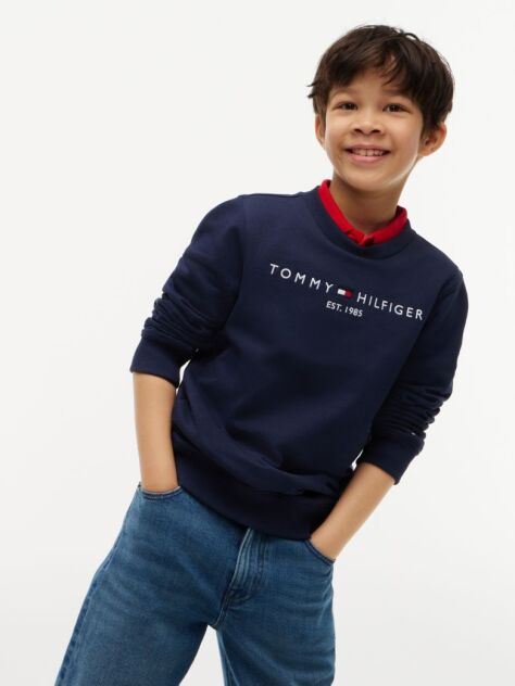 Blue Hanorac cu logo esențial  Kids Unisex
