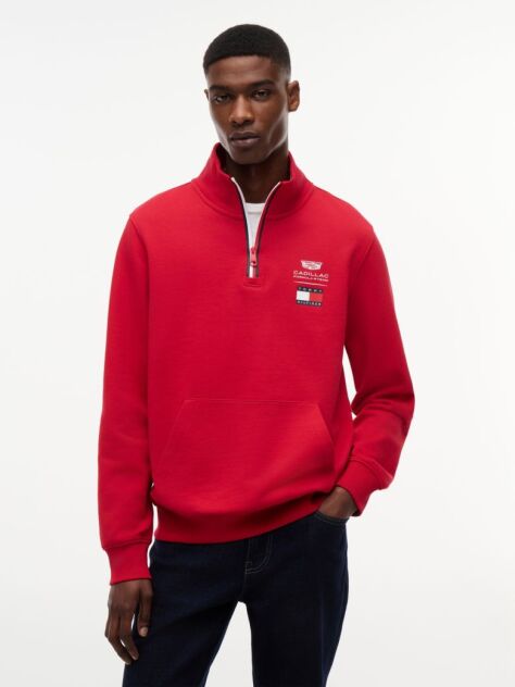 Rosu TH x Cadillac Formula 1® Team Bluza De Trening Cu Imprimeu Pe Spate Si Fermoar  Unisex