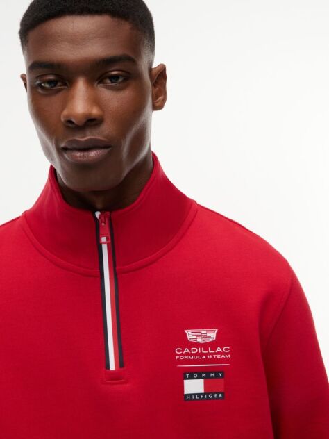 Rosu TH x Cadillac Formula 1® Team Bluza De Trening Cu Imprimeu Pe Spate Si Fermoar  Unisex