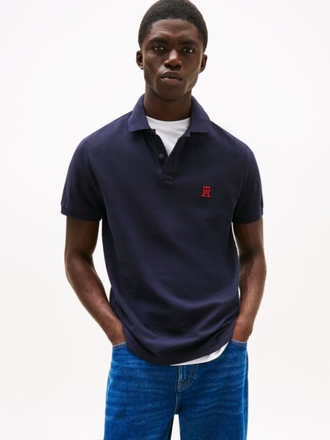 Blue TH Monogram Polo Shirt  Men
