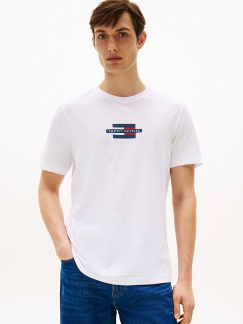 Alb Tricou Cu Imprimeu Si Logo Steag  Barbati