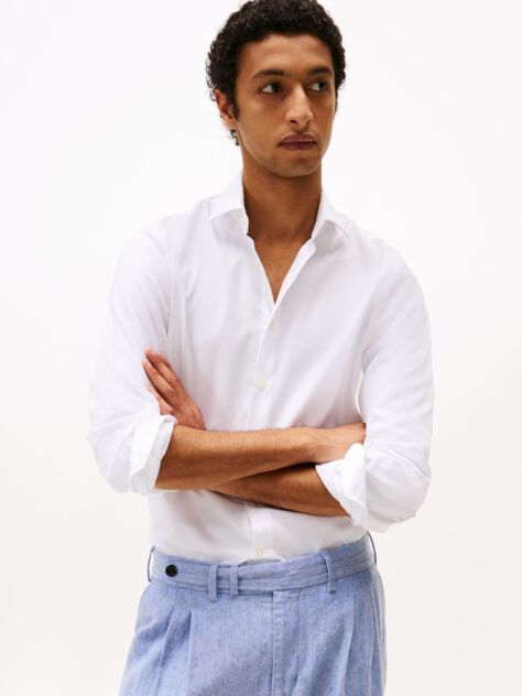 Alb Camasa Smart Casual Flex Slim Fit  Barbati