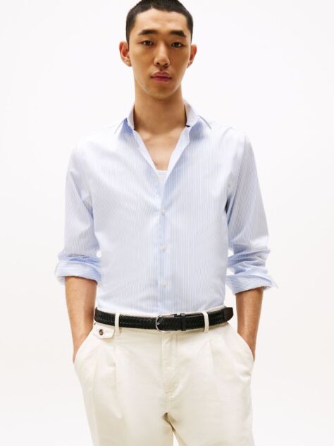 Blue Camasa Smart Casual Regular Fit Cu Dungi  Barbati