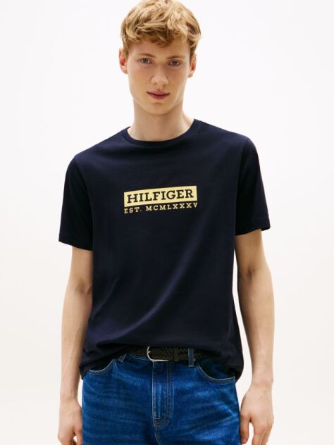 Blue Tricou Cu Imprimeu Grafic Si Logo  Barbati