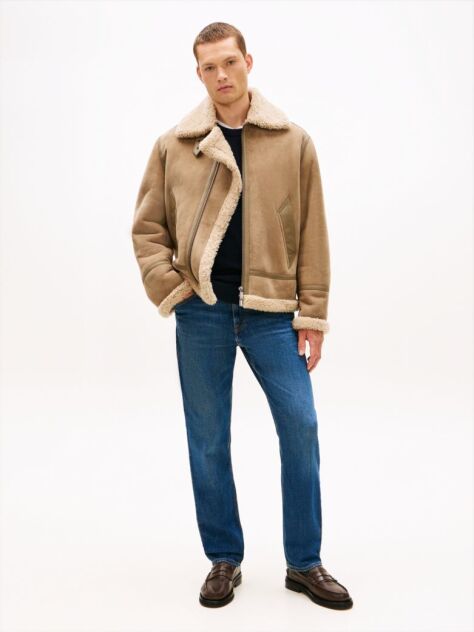 Blue Denton Whiskered Straight Leg Jeans  Men