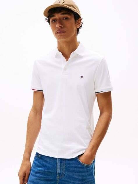White Slim Fit Signature Polo Shirt  Men