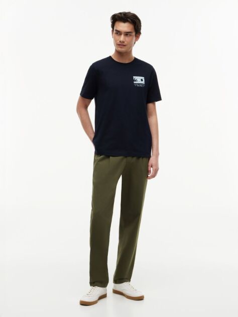 Blue Logo Graphic Jersey Crew Neck T-Shirt  Men