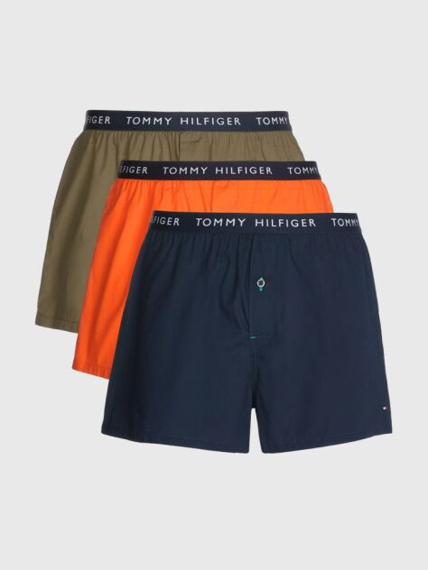 Multi 3-Pack Logo Waistband Woven Boxer Shorts  Men