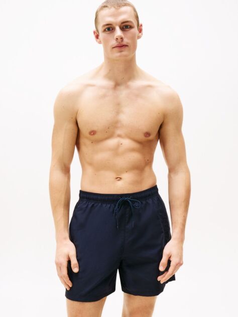 Blue Pantalon Scurt De Baie Signature Logo Lungime Medie  Barbati