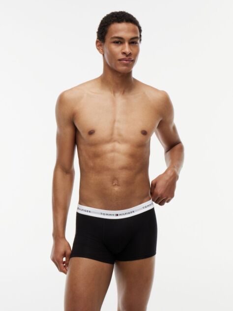 Black 3-Pack Signature Repeat Logo Waistband Trunks  Men