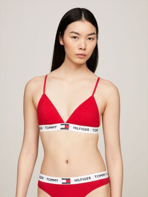 Red ORGANIC COTTON PADDED TRIANGLE BRA  Women