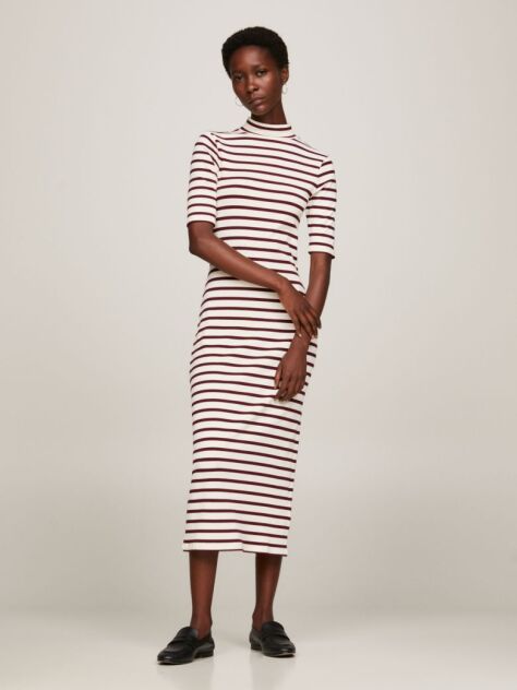 Multi Half Sleeve Slim Midi Bodycon Dress  Women