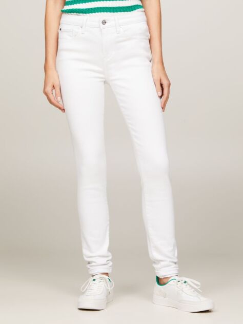 Alb Jeans Skinny Cu Talie Inalta TH Flex Como  Femei