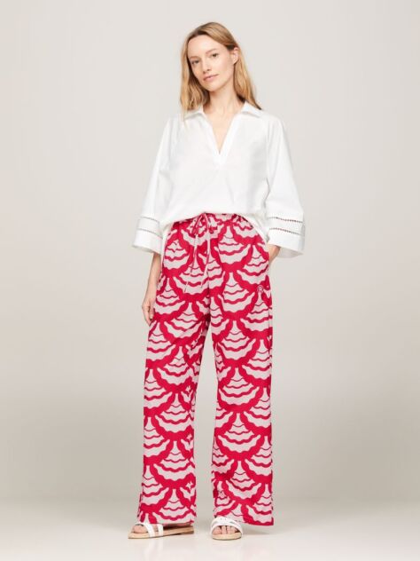 Multi Pantaloni Relaxed Evazati Cu Imprimeu  Femei