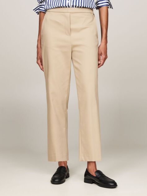 Bej Pantaloni Slim Straight Leg Ankle  Femei