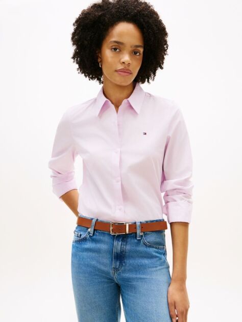 Roz Camasa Poplin Regular Fit  Femei