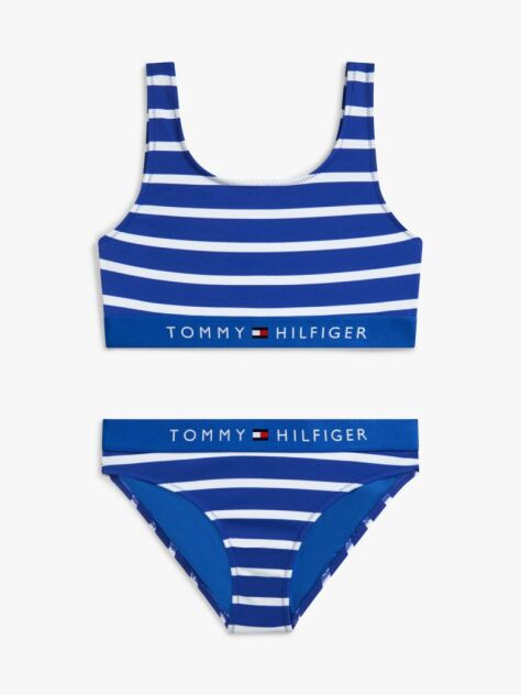 Multi Original Logo Print Bralette Bikini Set  Girls