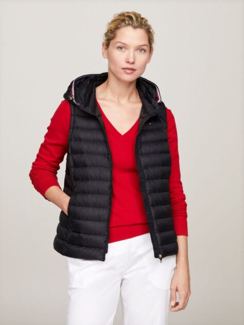 Black DOWN-FILLED QUILTED VEST  Women