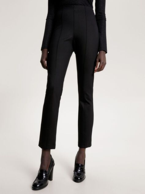Black Elevated Slim Fit Knitted Trousers  Women