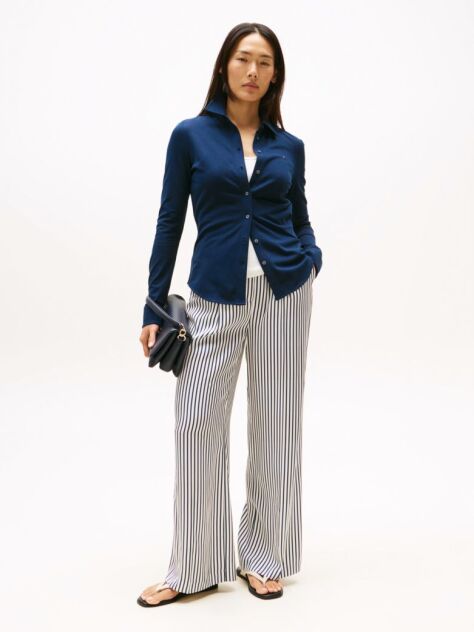 Multi Pantaloni Cu Picior Larg Din Twill  Femei