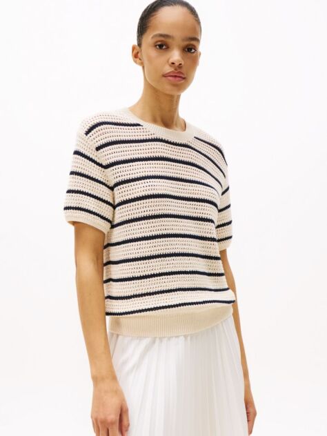 Multi Pointelle Crochet Jumper  Women