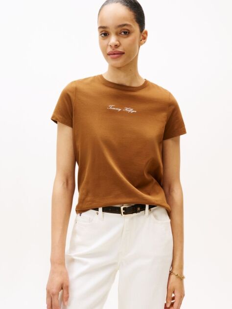 Khaki Tricou Cu Logo Texturat  Femei