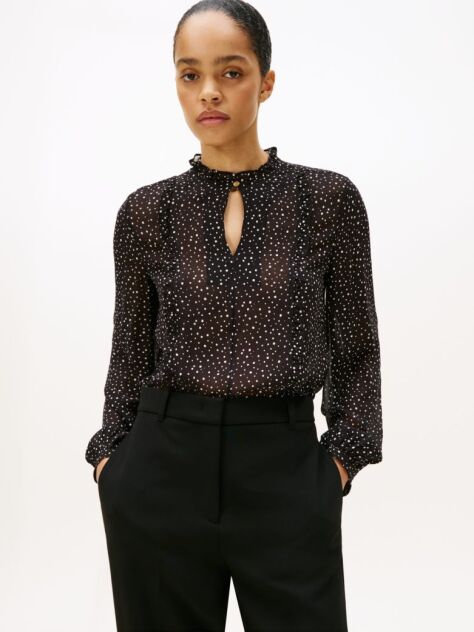 Multi Viscose Georgette Long Sleeve Blouse  Women
