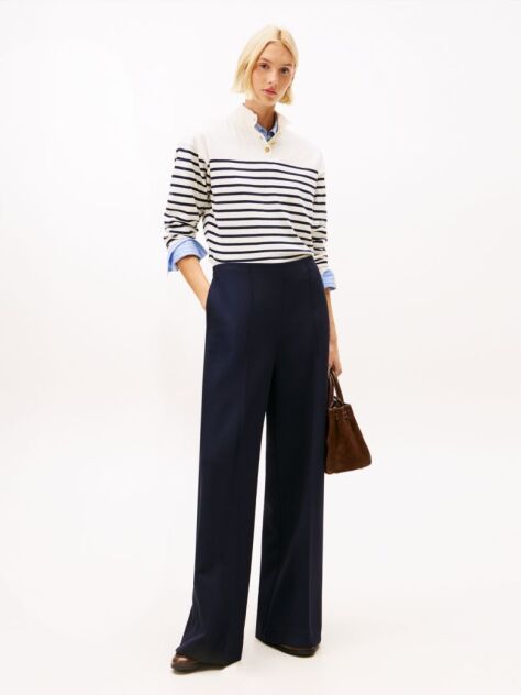 Blue Relaxed Wide Leg Trousers  Women