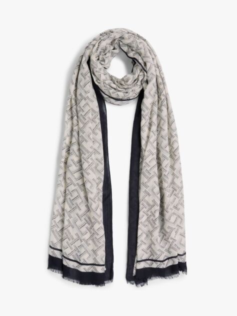 Blue TH Monogram Scarf  Women