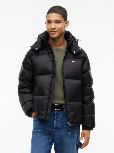 Black Water Repellent Ripstop Alaska Puffer Jacket  Men
