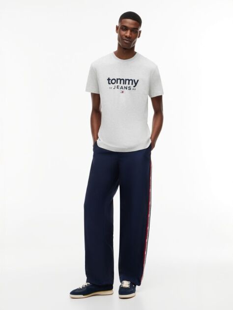 Grey Logo Graphic Slim T-Shirt  Men