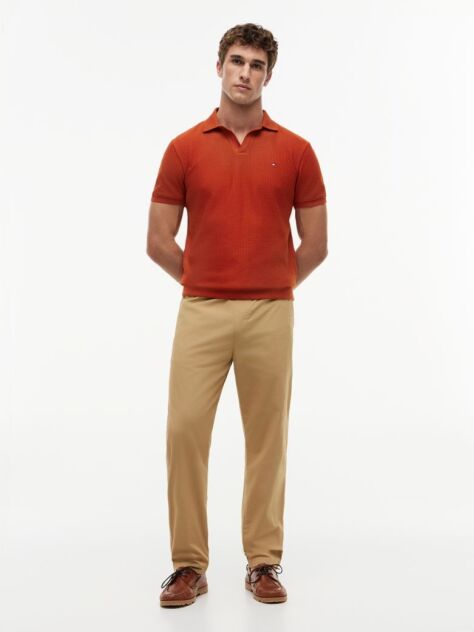 Portocaliu Polo Jacquard Cu Croiala Regular  Barbati