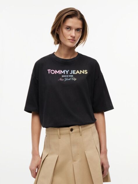 Black Washed Oversized Jersey T-Shirt  Women