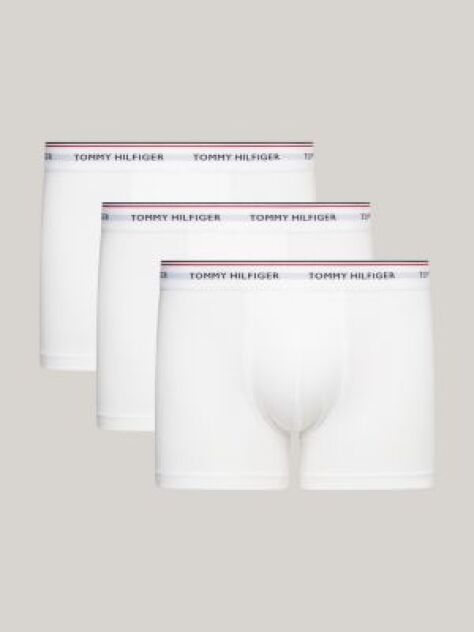 Alb 3-Pack Boxeri Cu Logo Repetat Premium Essential  Barbati