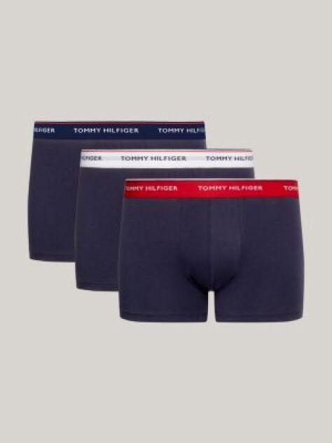 Blue 3-Pack Boxeri Cu Logo Repetat Premium Essential  Barbati